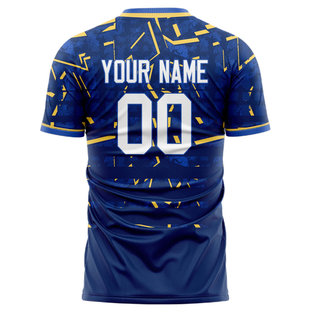 Personalized Navy & Gold Pattern Soccer Jersey