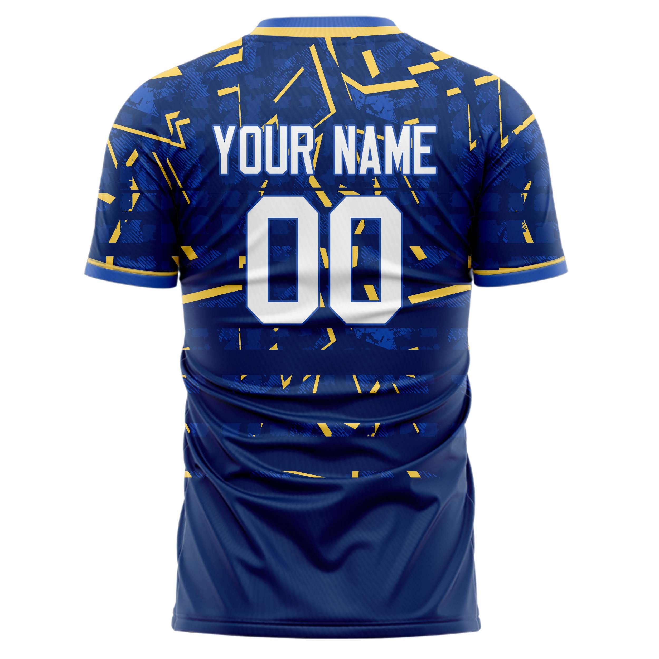 Personalized Navy & Gold Pattern Soccer Jersey