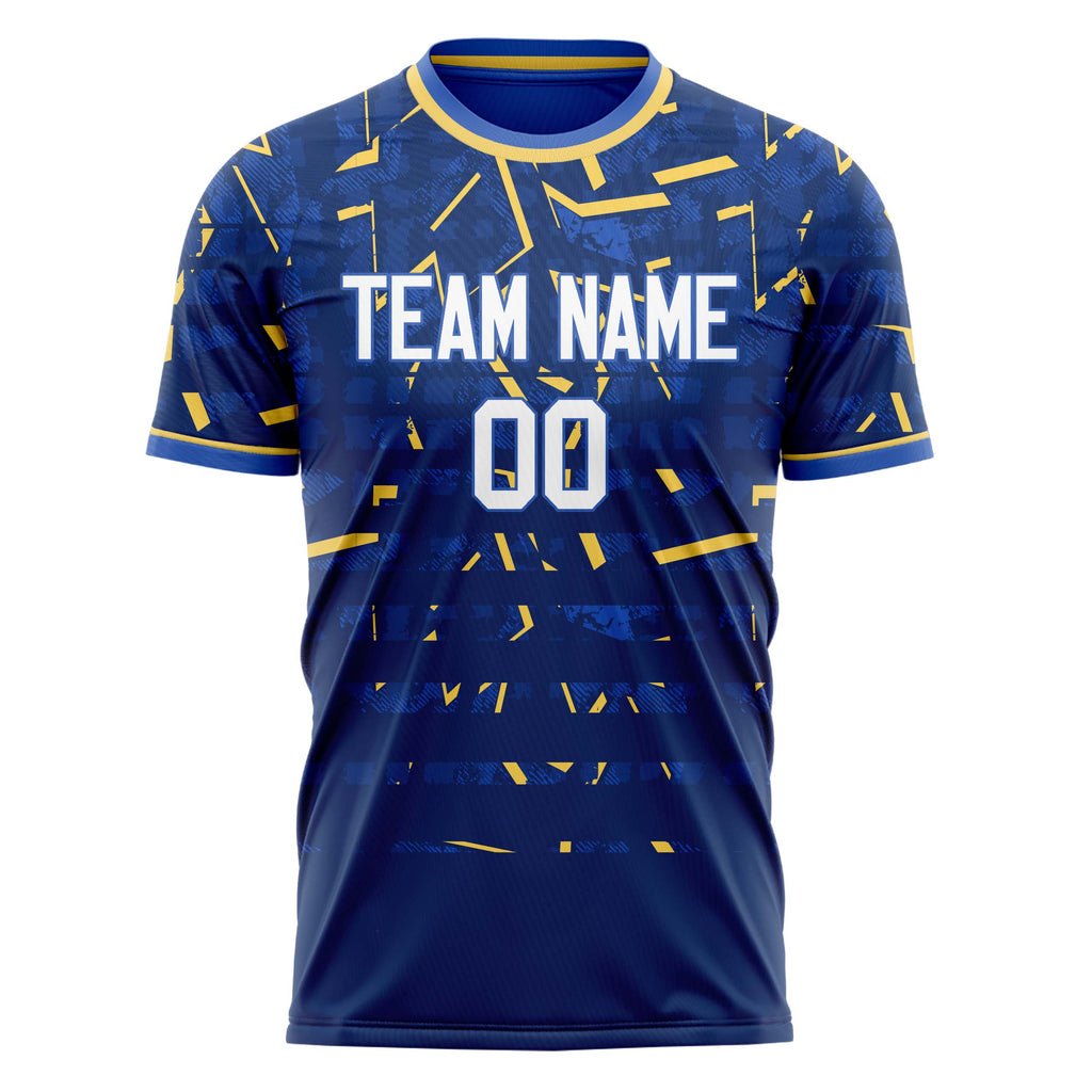 Personalized Navy & Gold Pattern Soccer Jersey