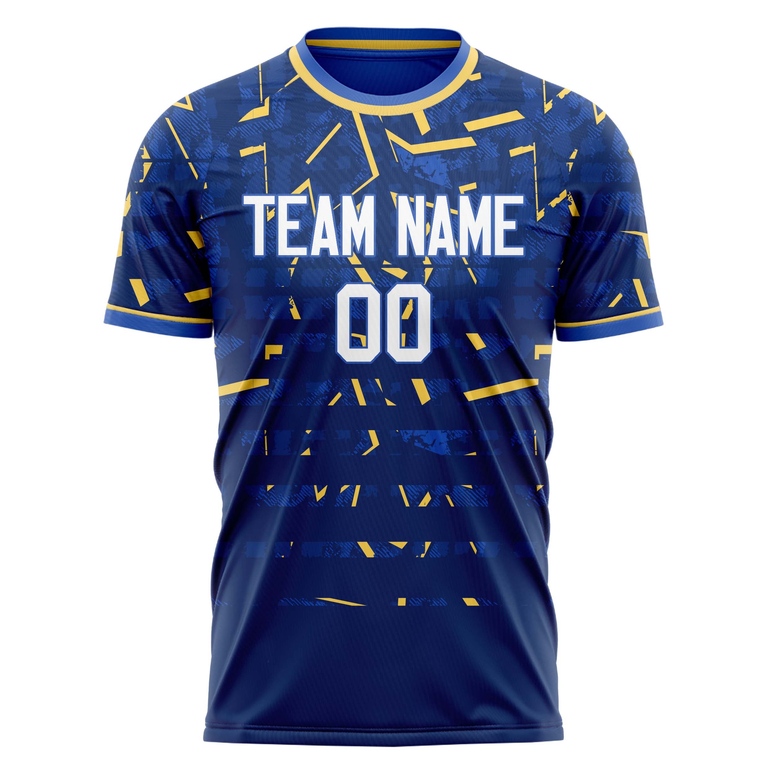 Personalized Navy & Gold Pattern Soccer Jersey