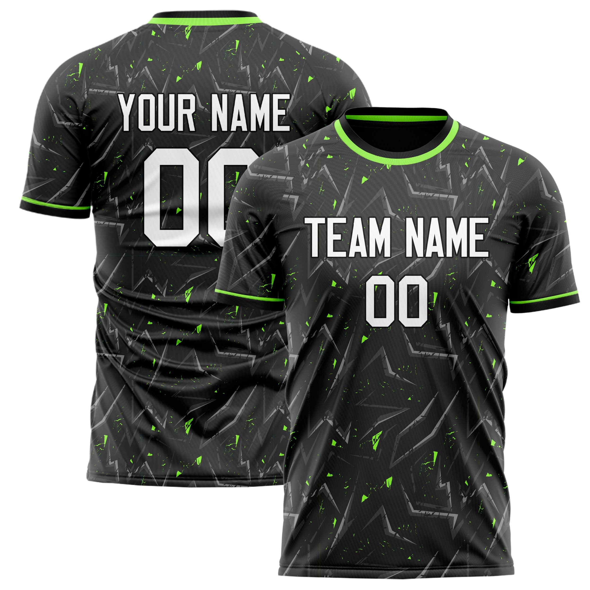 Personalized Black & White Pattern Soccer Jersey