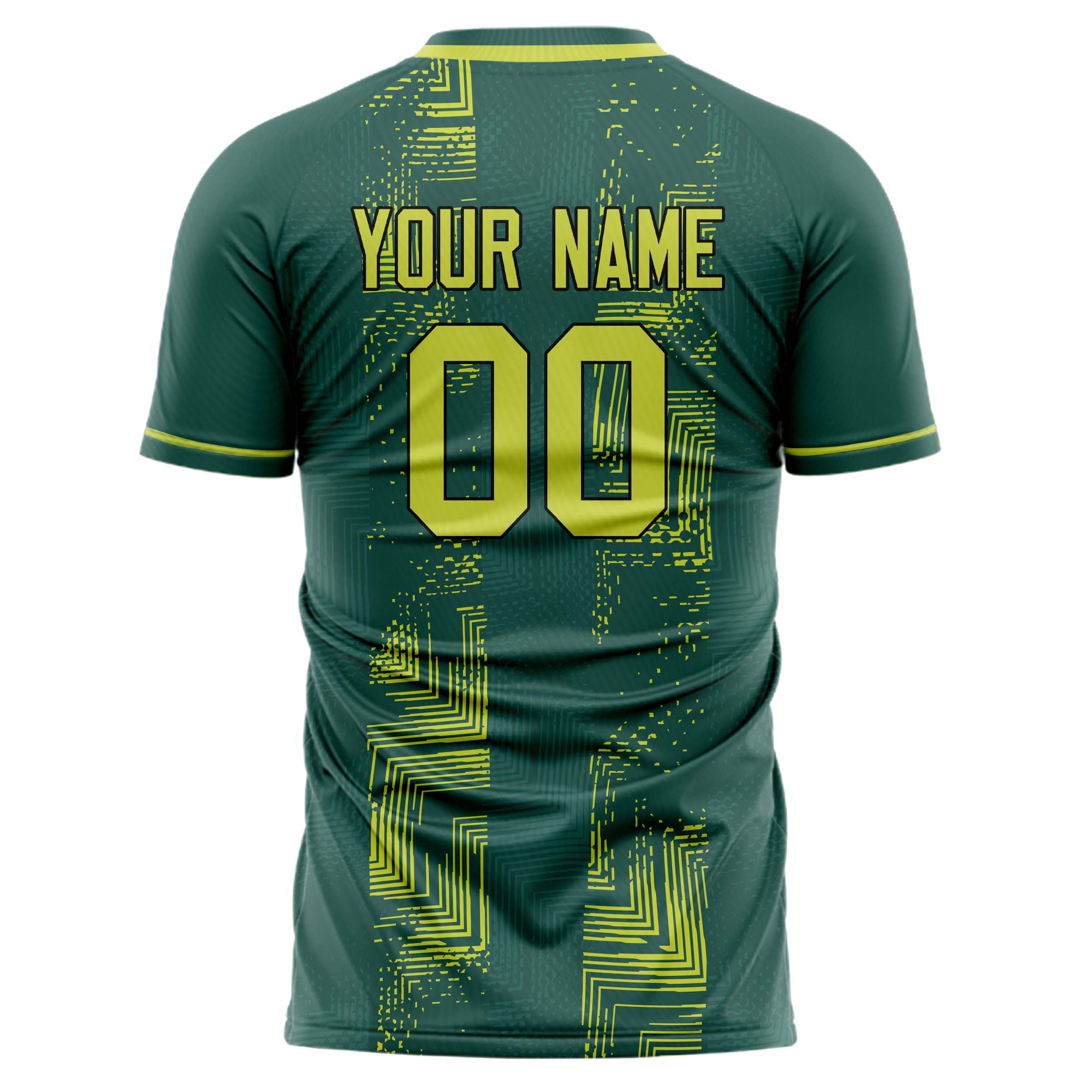 Personalized Green & Yellow Pattern Soccer Jersey