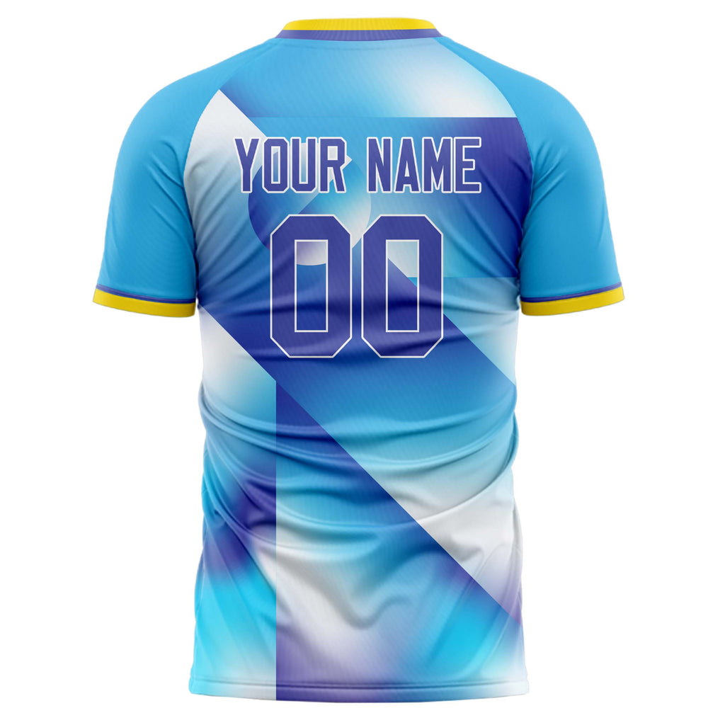 Personalized Light Blue & Purple Pattern Soccer Jersey
