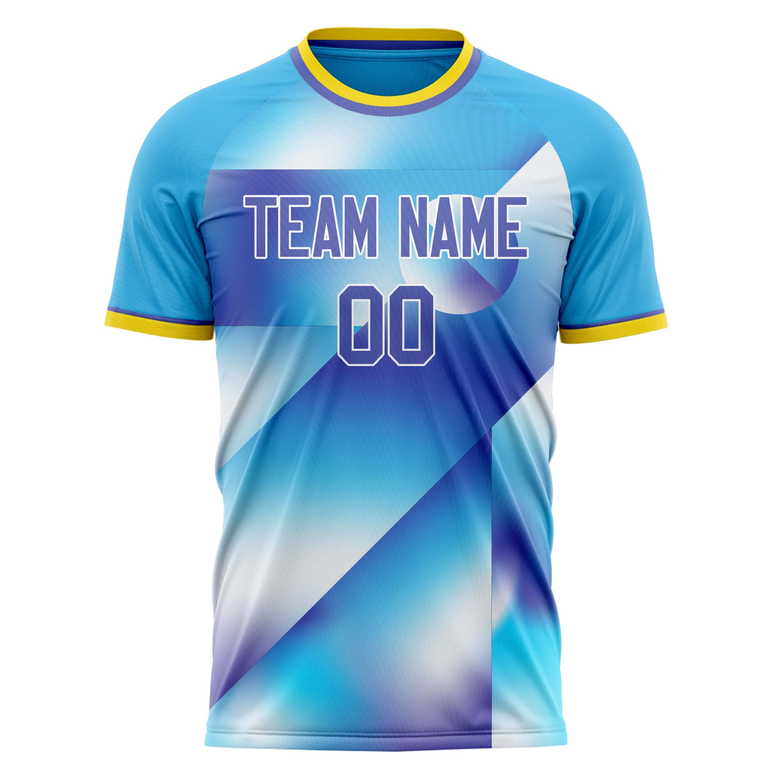 Personalized Light Blue & Purple Pattern Soccer Jersey