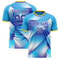Personalized Light Blue & Purple Pattern Soccer Jersey