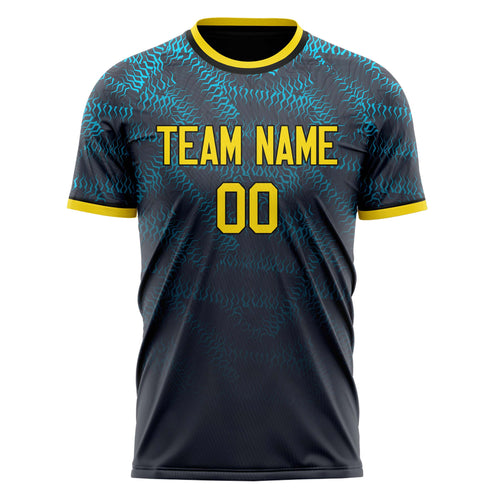 Personalized Black & Gold Pattern Soccer Jersey