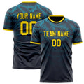 Personalized Black & Gold Pattern Soccer Jersey