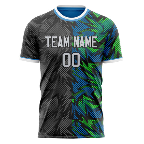 Personalized Black & Green Pattern Soccer Jersey