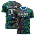 Personalized Black & Green Pattern Soccer Jersey