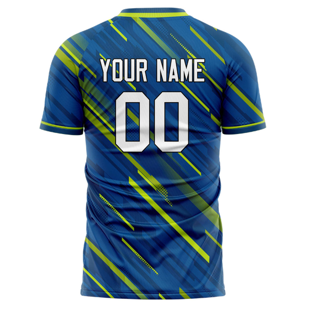 Personalized Blue & Green Pattern Soccer Jersey