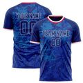Personalized Royal & White Pattern Soccer Jersey