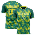 Personalized Teal & Green Pattern Soccer Jersey