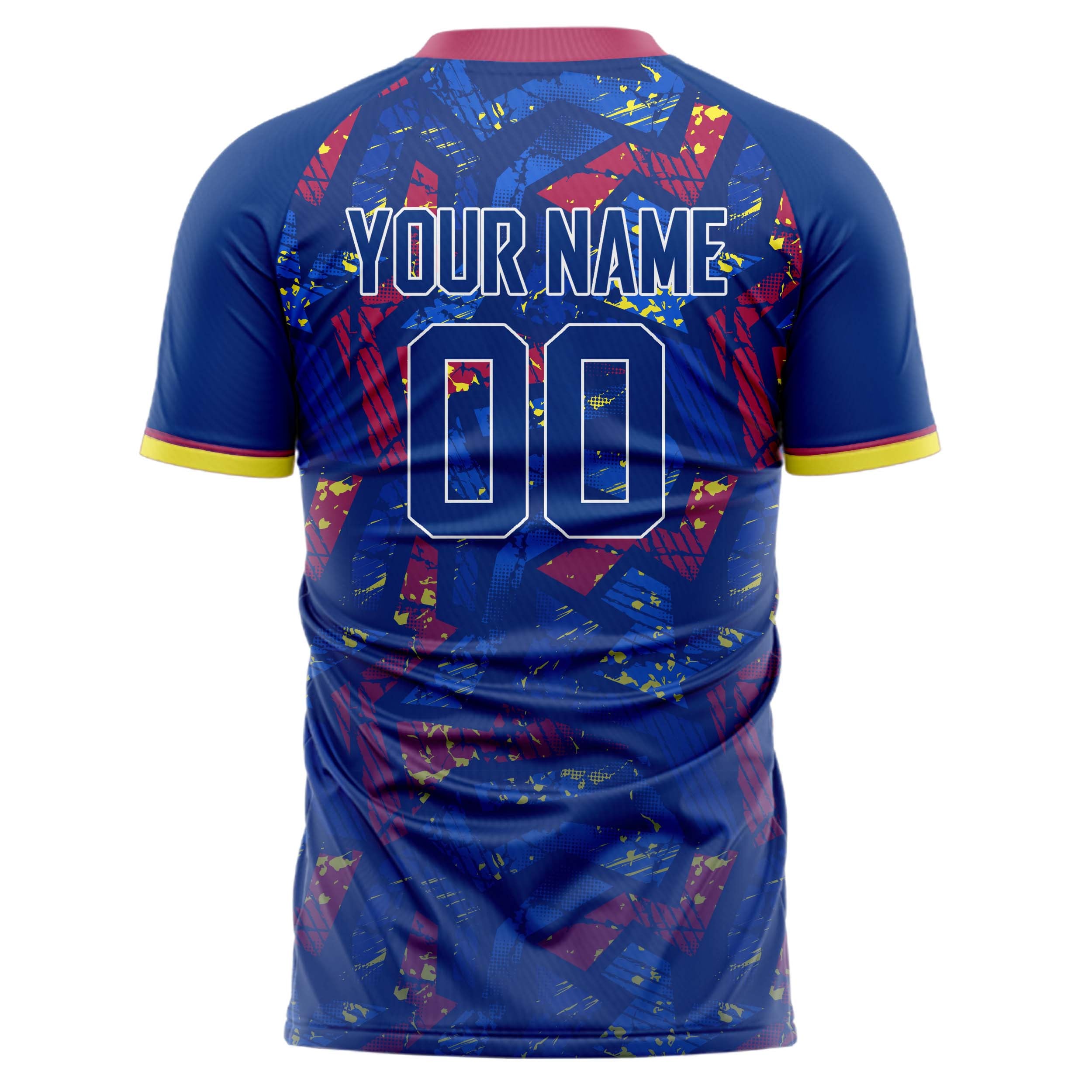 Personalized Royal & Red Pattern Soccer Jersey