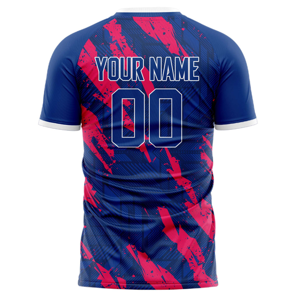Personalized Royal & Red Pattern Soccer Jersey