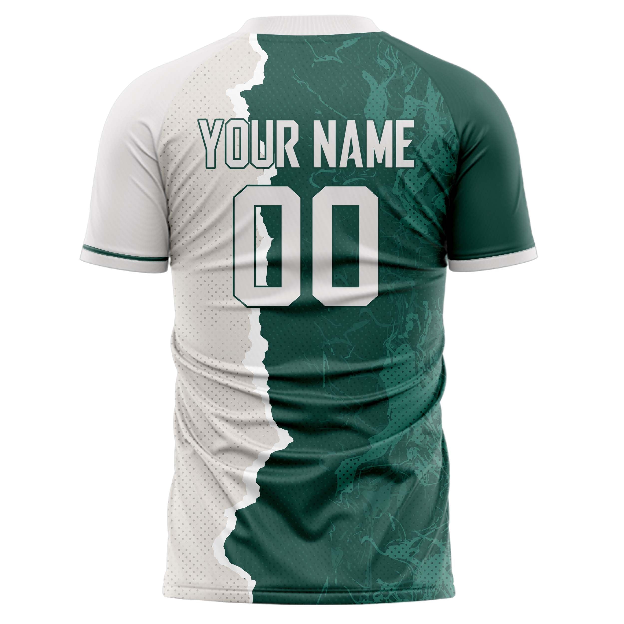 Personalized Green & Gray Pattern Soccer Jersey