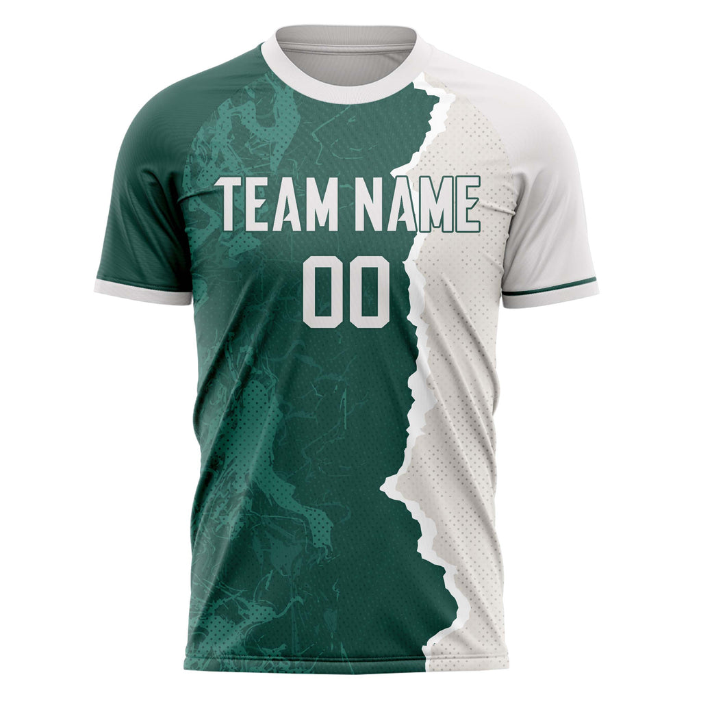 Personalized Green & Gray Pattern Soccer Jersey