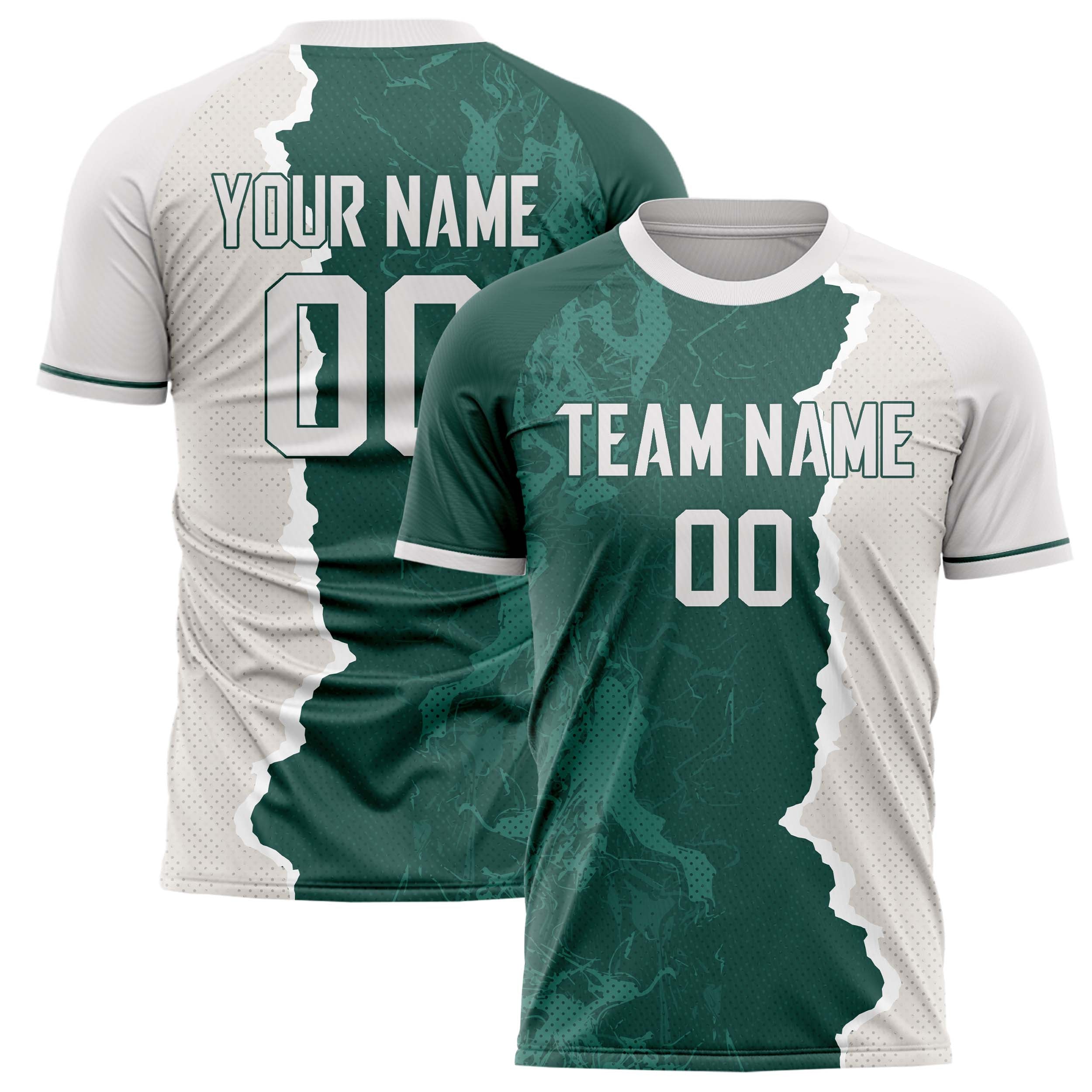 Personalized Green & Gray Pattern Soccer Jersey