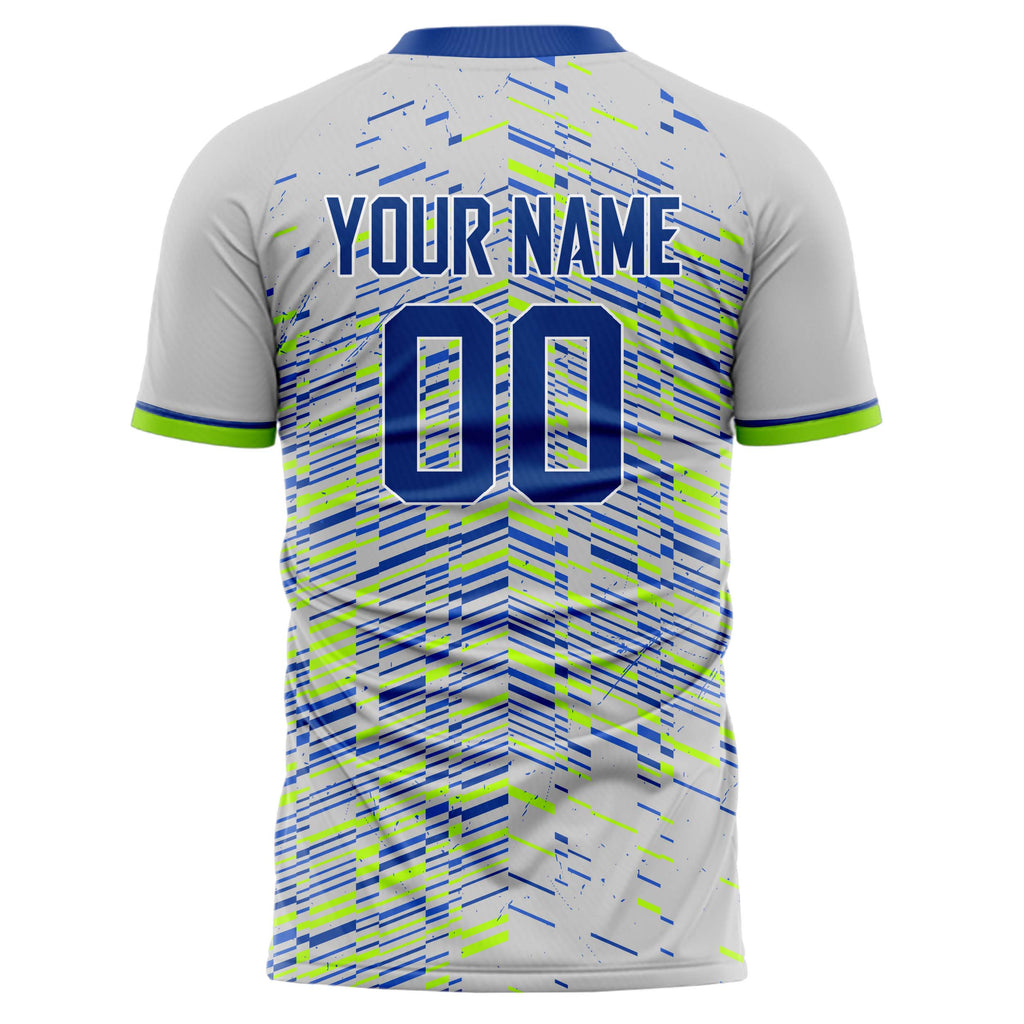 Personalized Gray & Royal Pattern Soccer Jersey