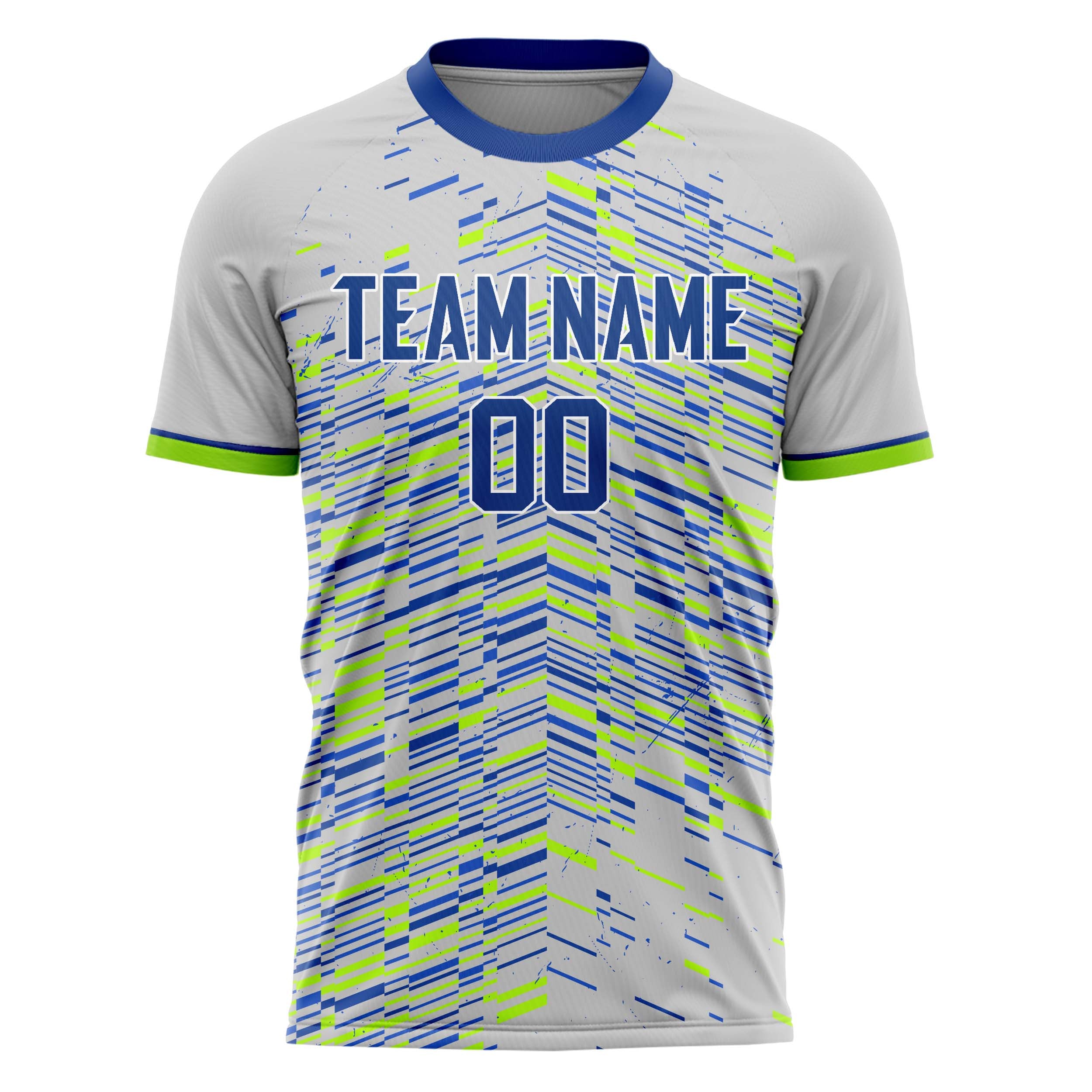 Personalized Gray & Royal Pattern Soccer Jersey