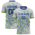 Personalized Gray & Royal Pattern Soccer Jersey