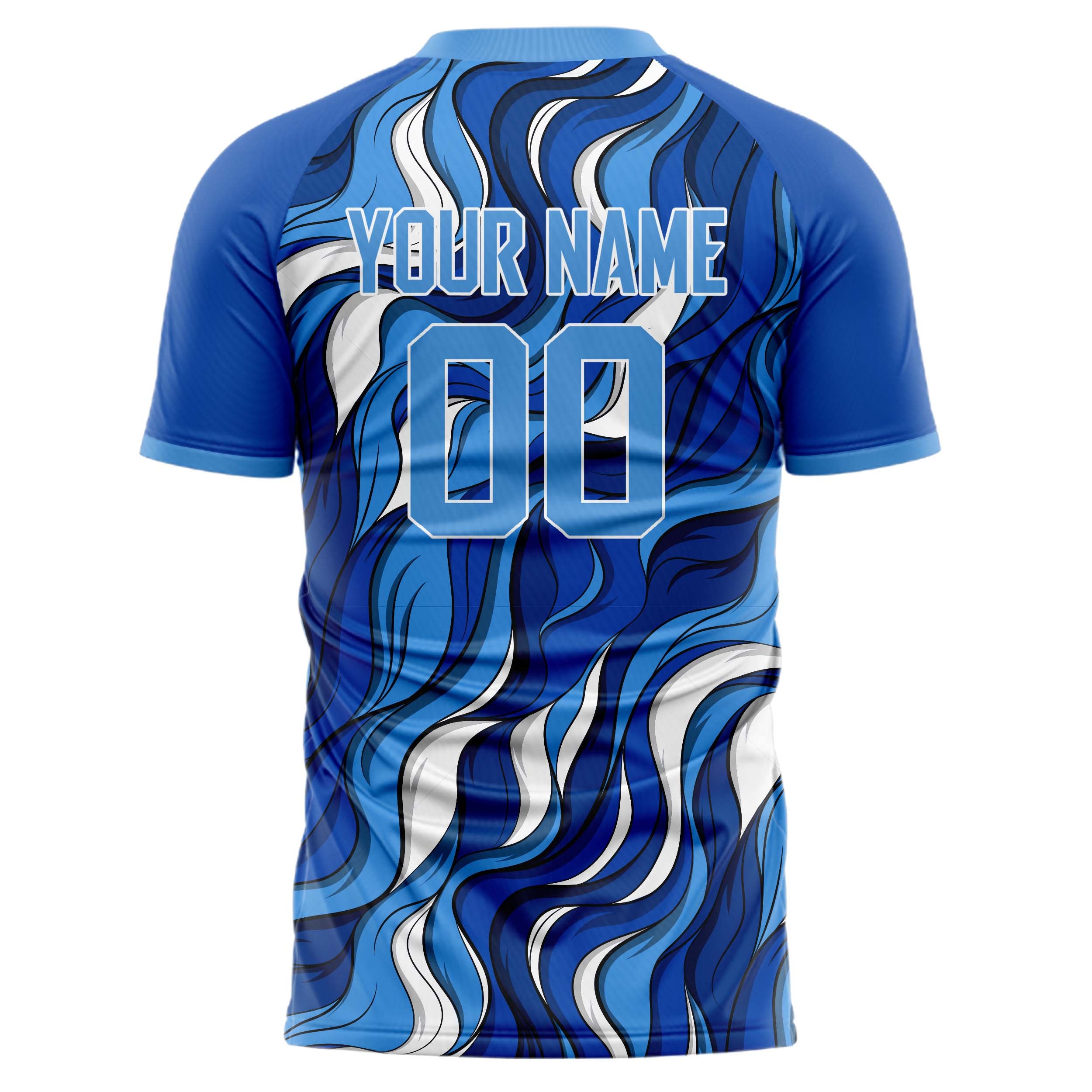 Personalized Blue & White Pattern Soccer Jersey