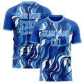 Personalized Blue & White Pattern Soccer Jersey