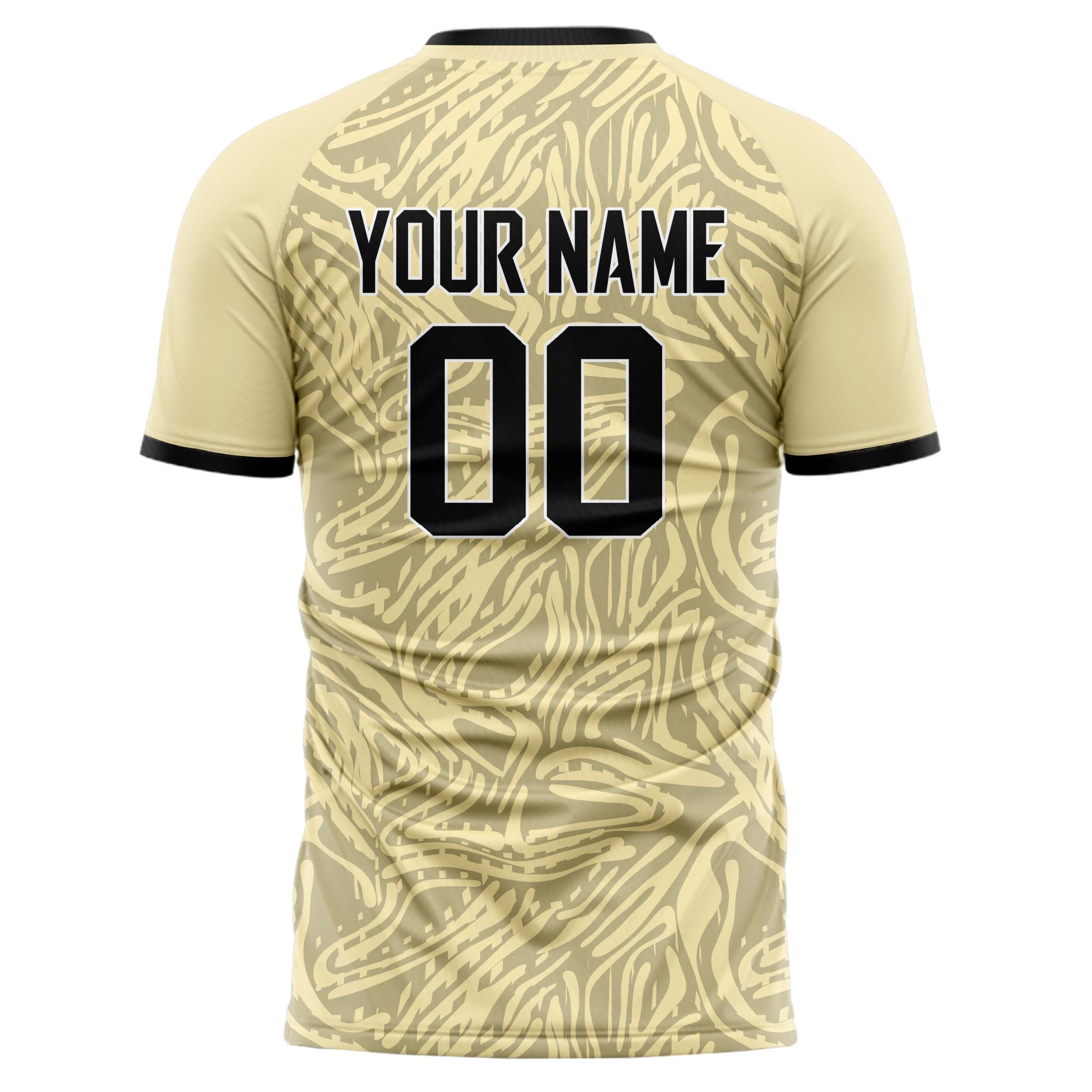 Personalized Cream & Black Pattern Soccer Jersey