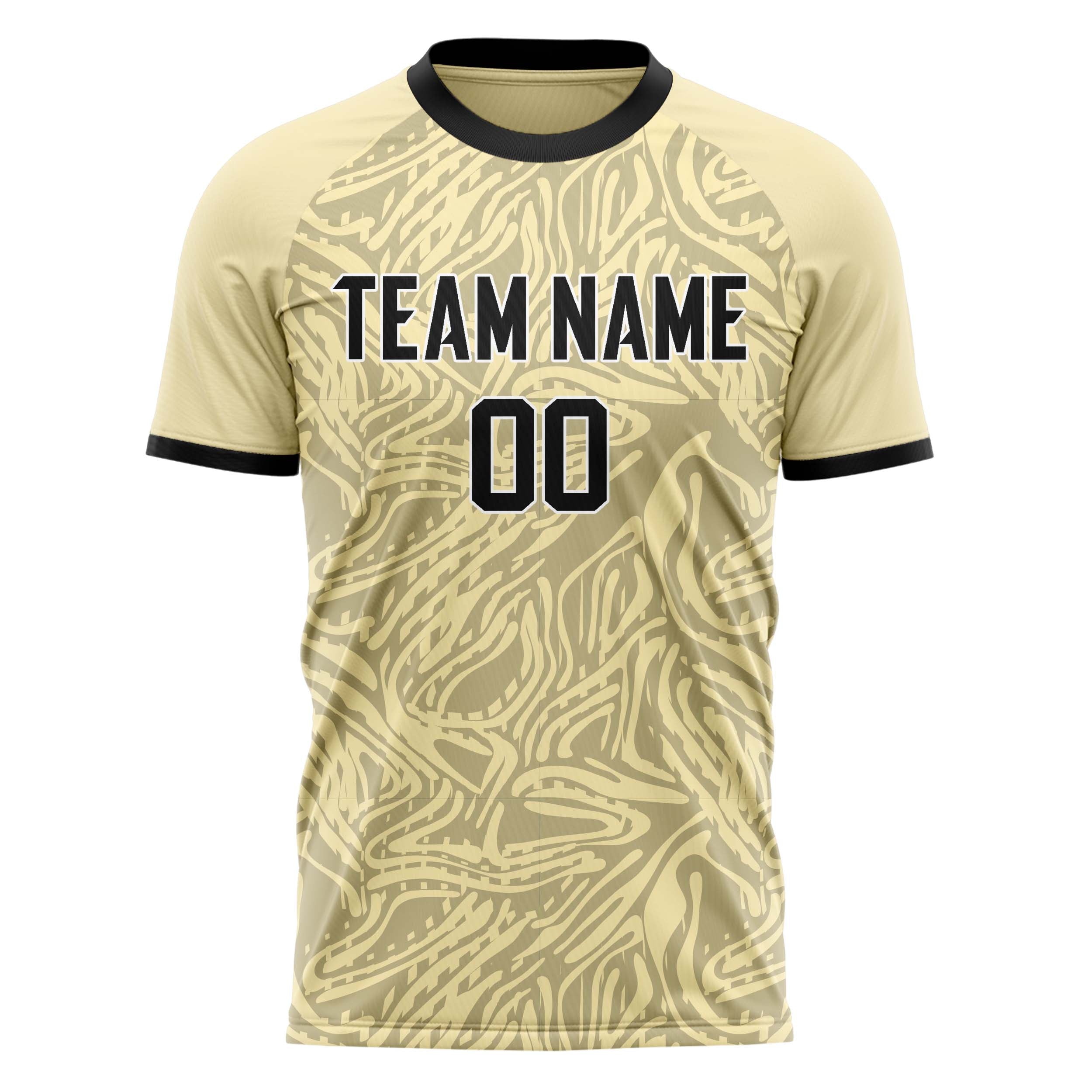 Personalized Cream & Black Pattern Soccer Jersey