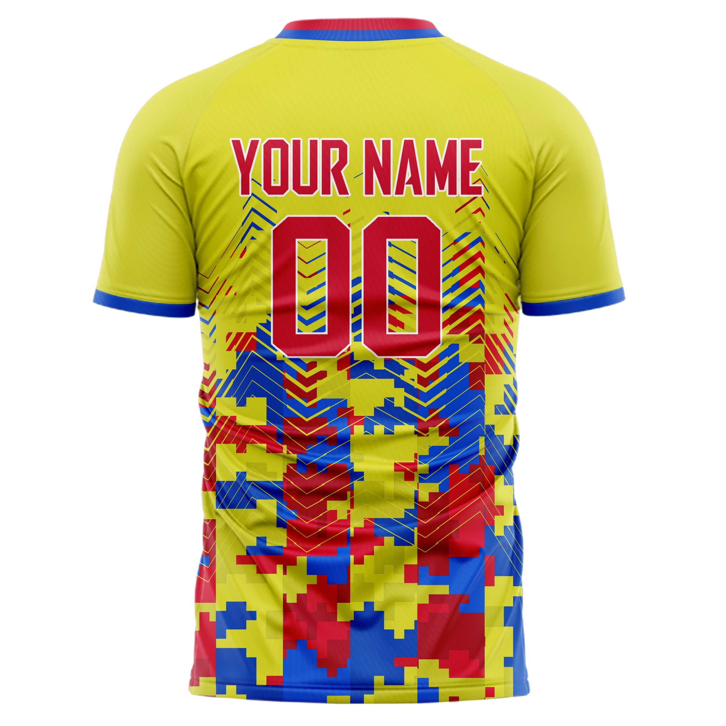 Personalized Yellow & Pink Pattern Soccer Jersey