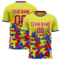 Personalized Yellow & Pink Pattern Soccer Jersey