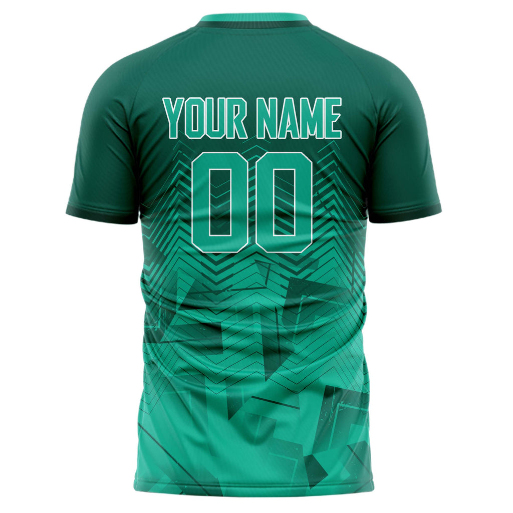Personalized Teal & Light Teal Pattern Soccer Jersey