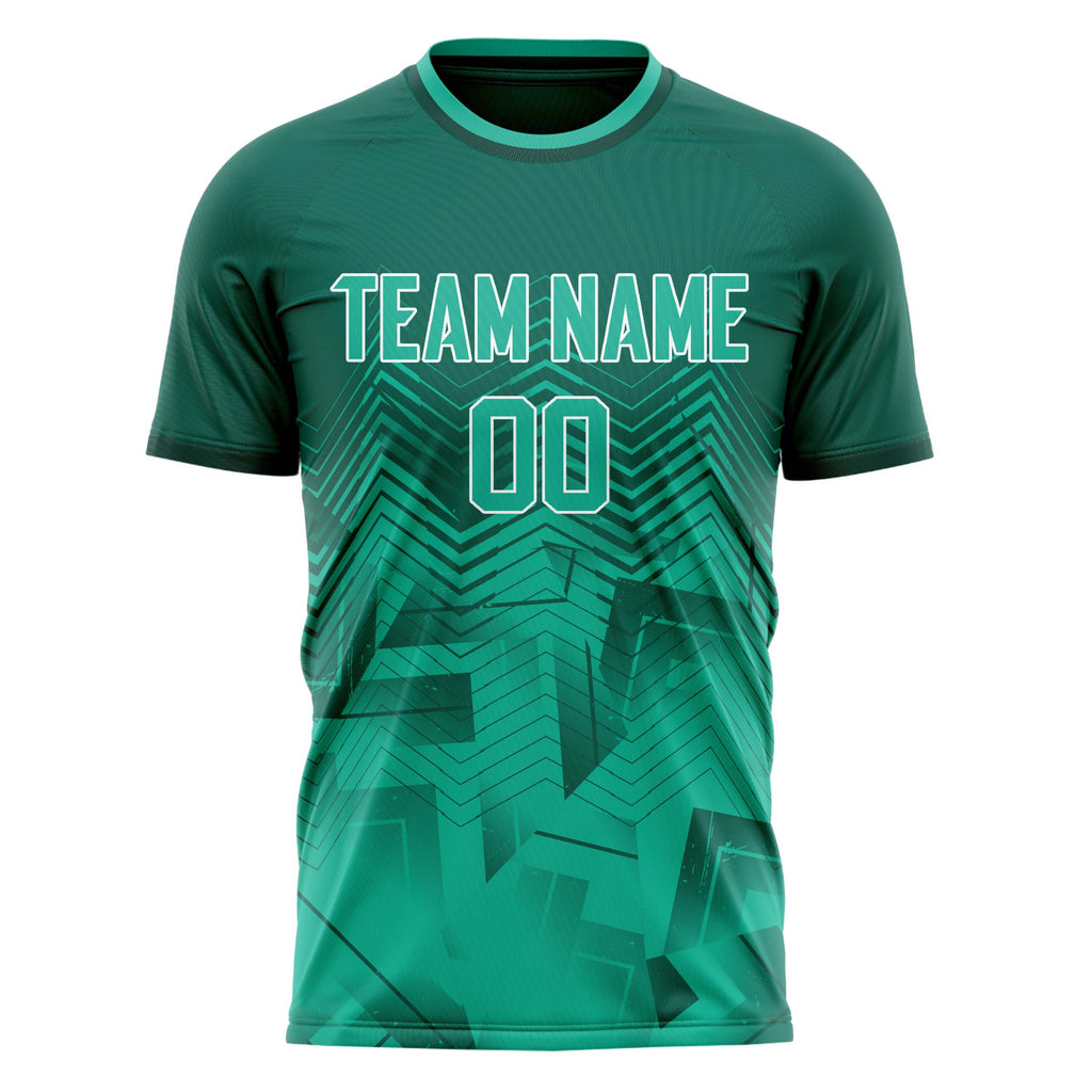 Personalized Teal & Light Teal Pattern Soccer Jersey