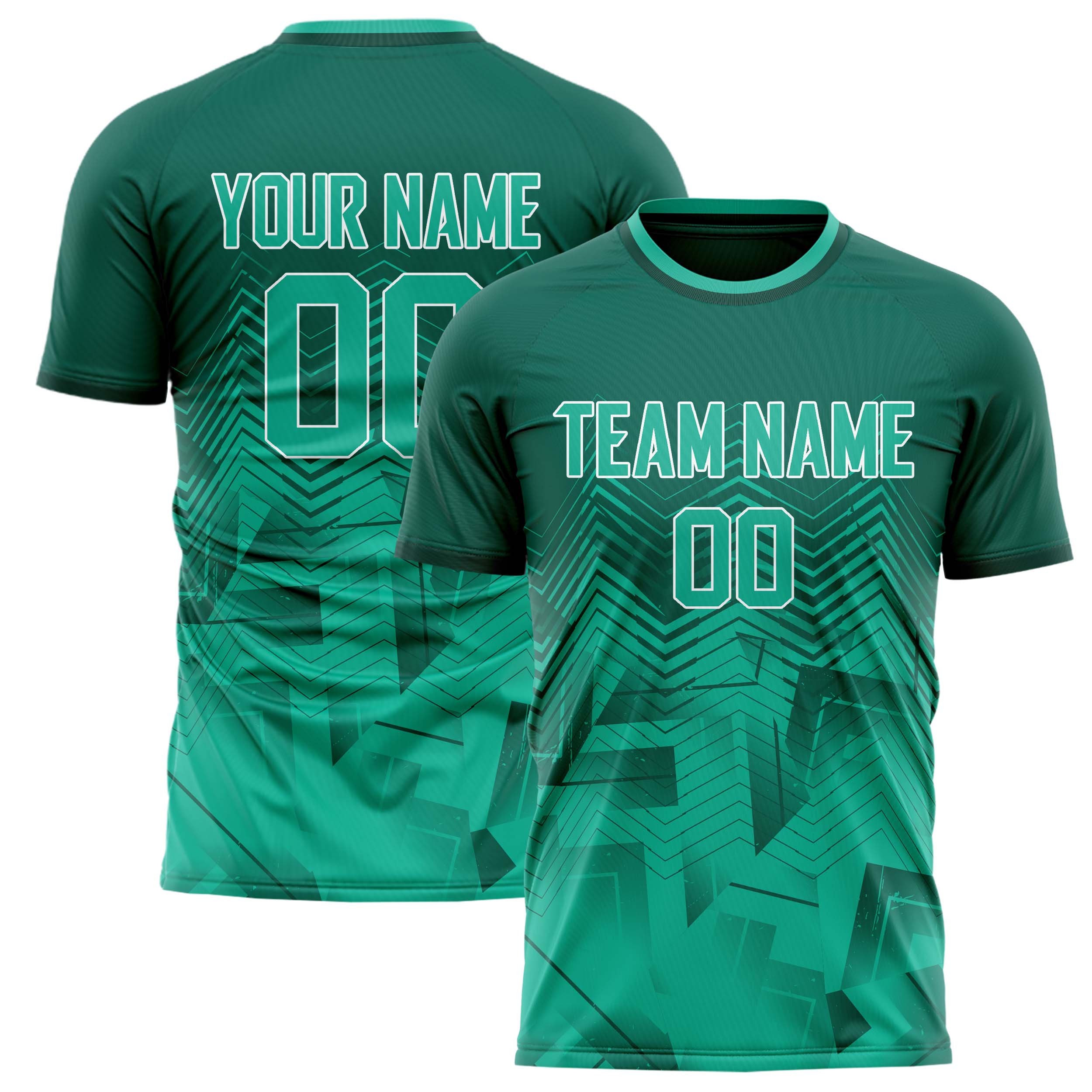 Personalized Teal & Light Teal Pattern Soccer Jersey