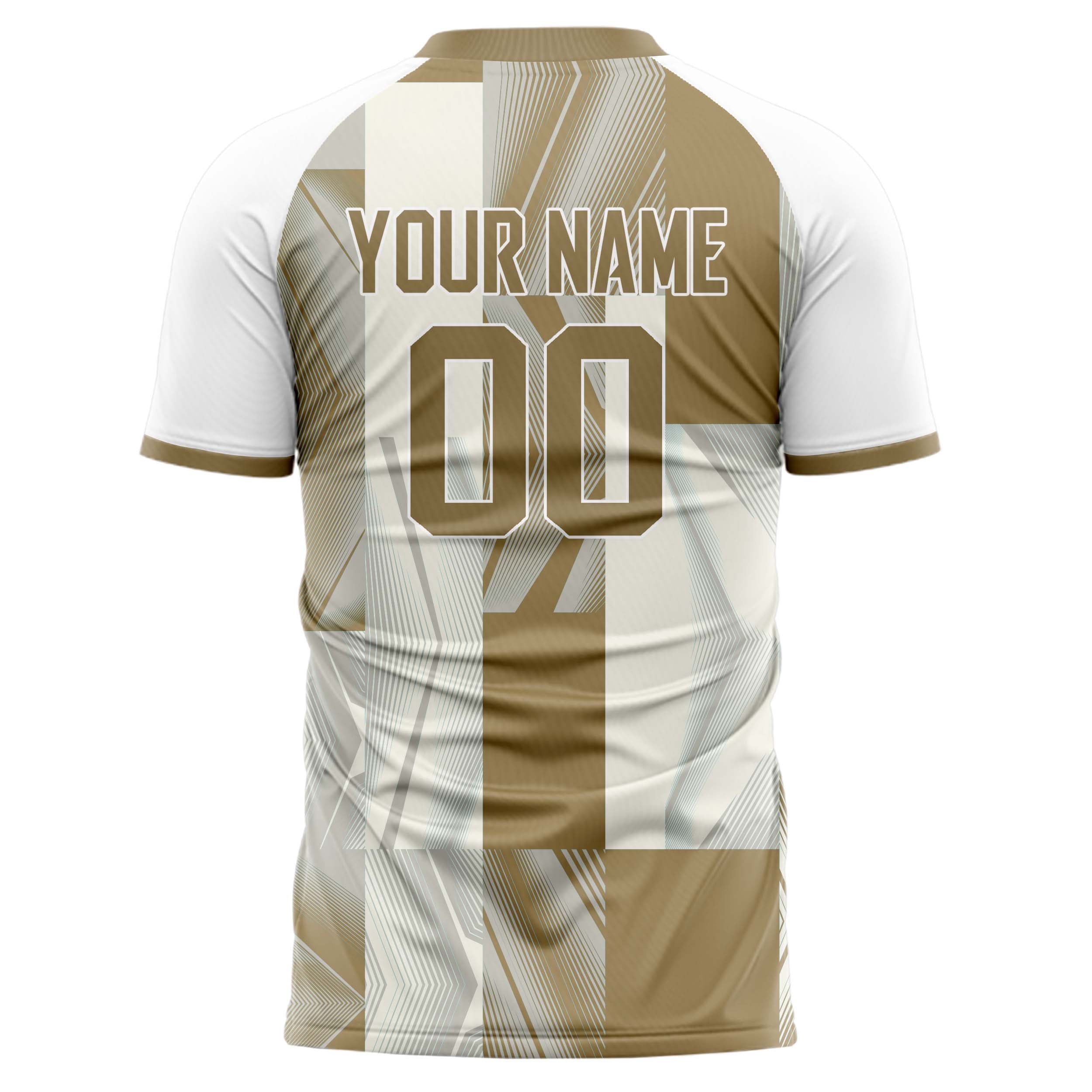 Personalized White & Brown Pattern Soccer Jersey
