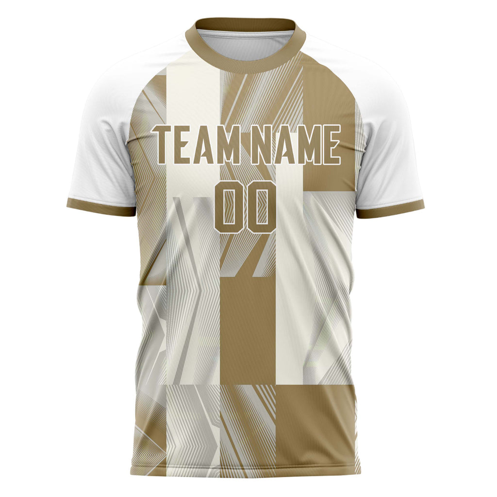 Personalized White & Brown Pattern Soccer Jersey