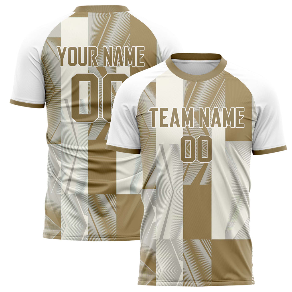 Personalized White & Brown Pattern Soccer Jersey