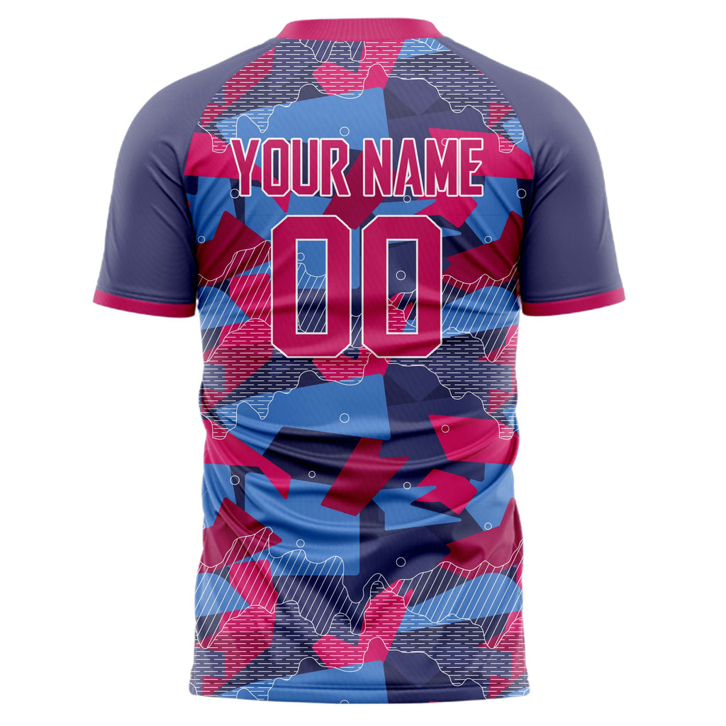Personalized Pink & Blue Pattern Soccer Jersey