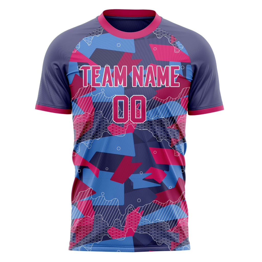 Personalized Pink & Blue Pattern Soccer Jersey