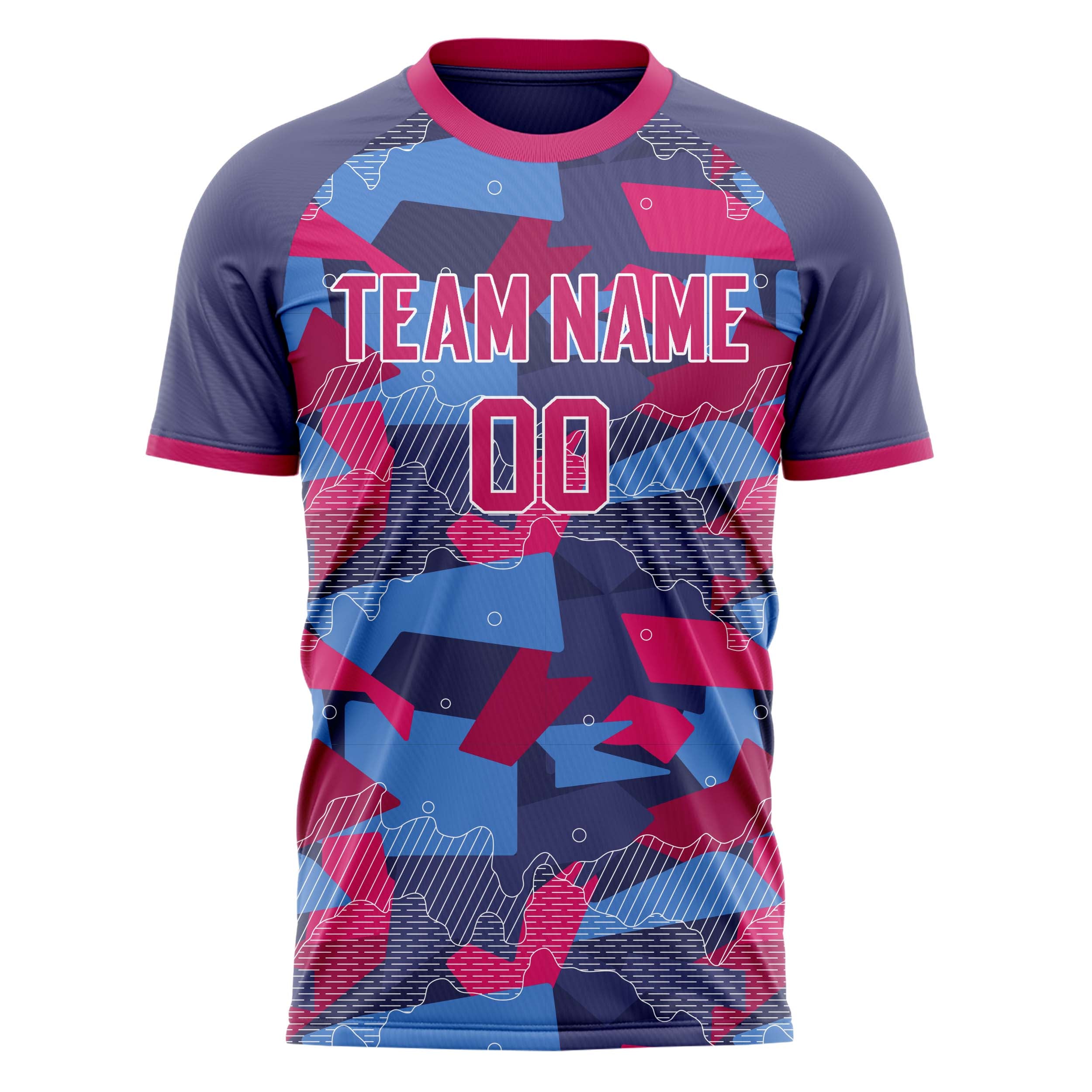 Personalized Pink & Blue Pattern Soccer Jersey