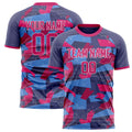 Personalized Pink & Blue Pattern Soccer Jersey