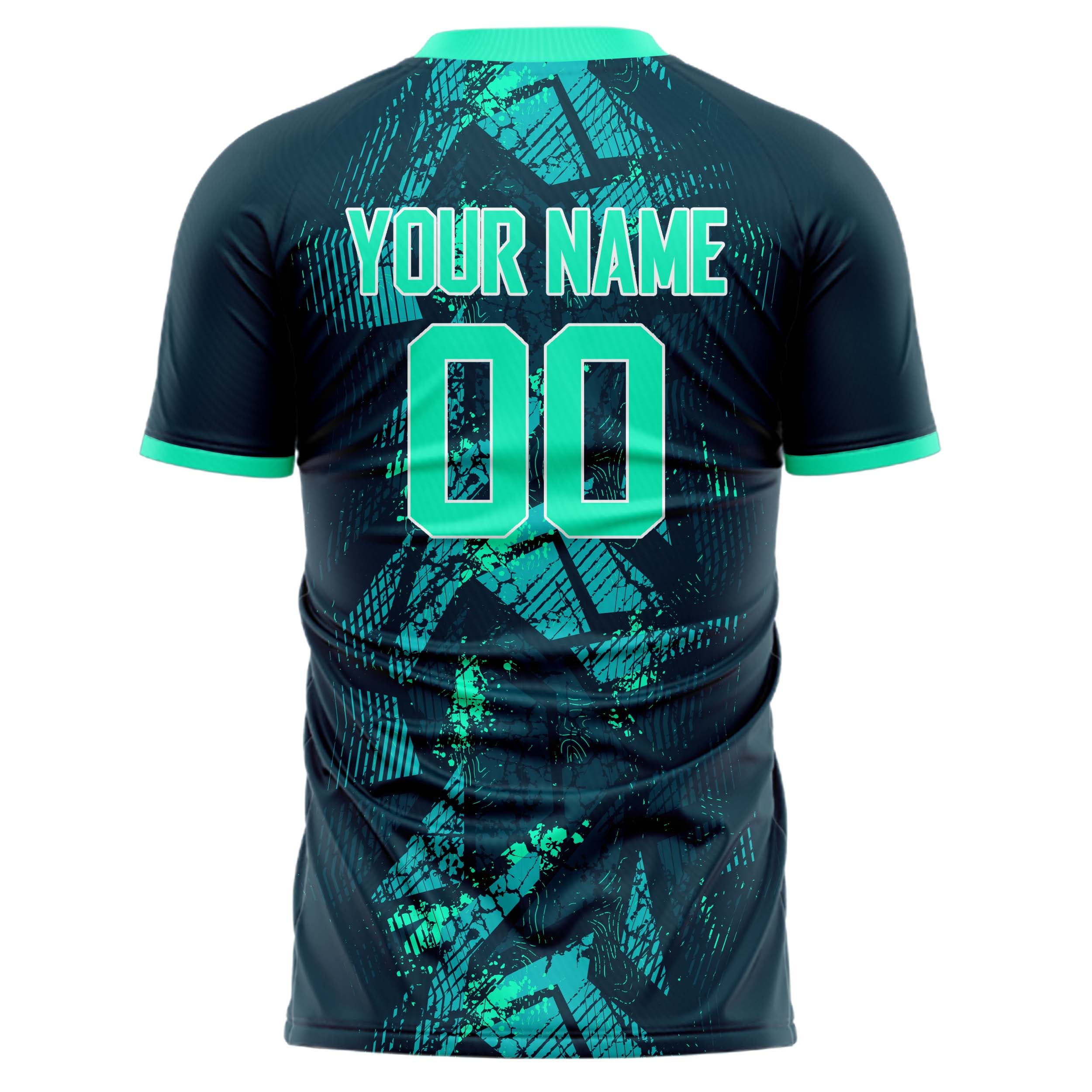 Personalized Navy & Teal Pattern Soccer Jersey