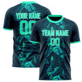 Personalized Navy & Teal Pattern Soccer Jersey
