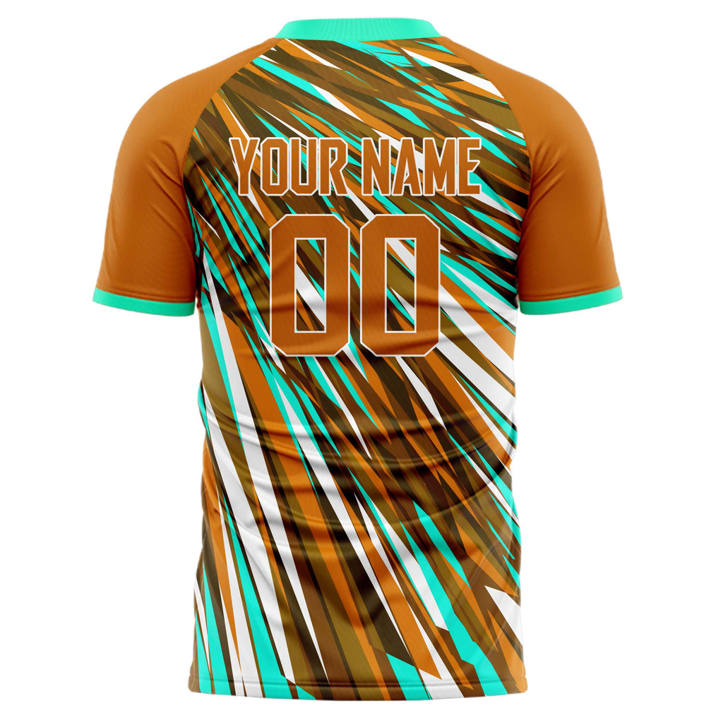 Personalized Brown & Teal Pattern Soccer Jersey