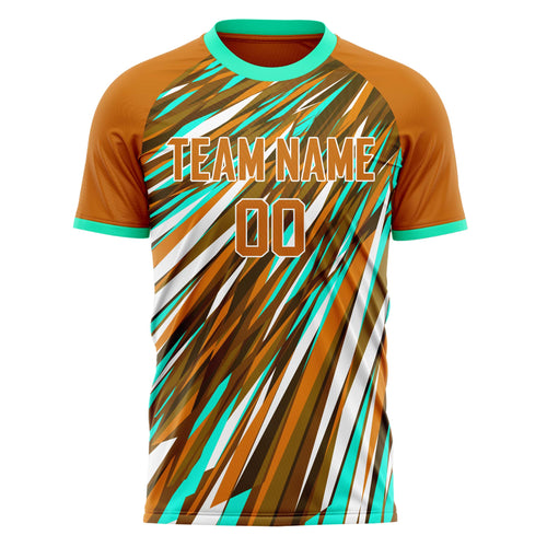 Personalized Brown & Teal Pattern Soccer Jersey