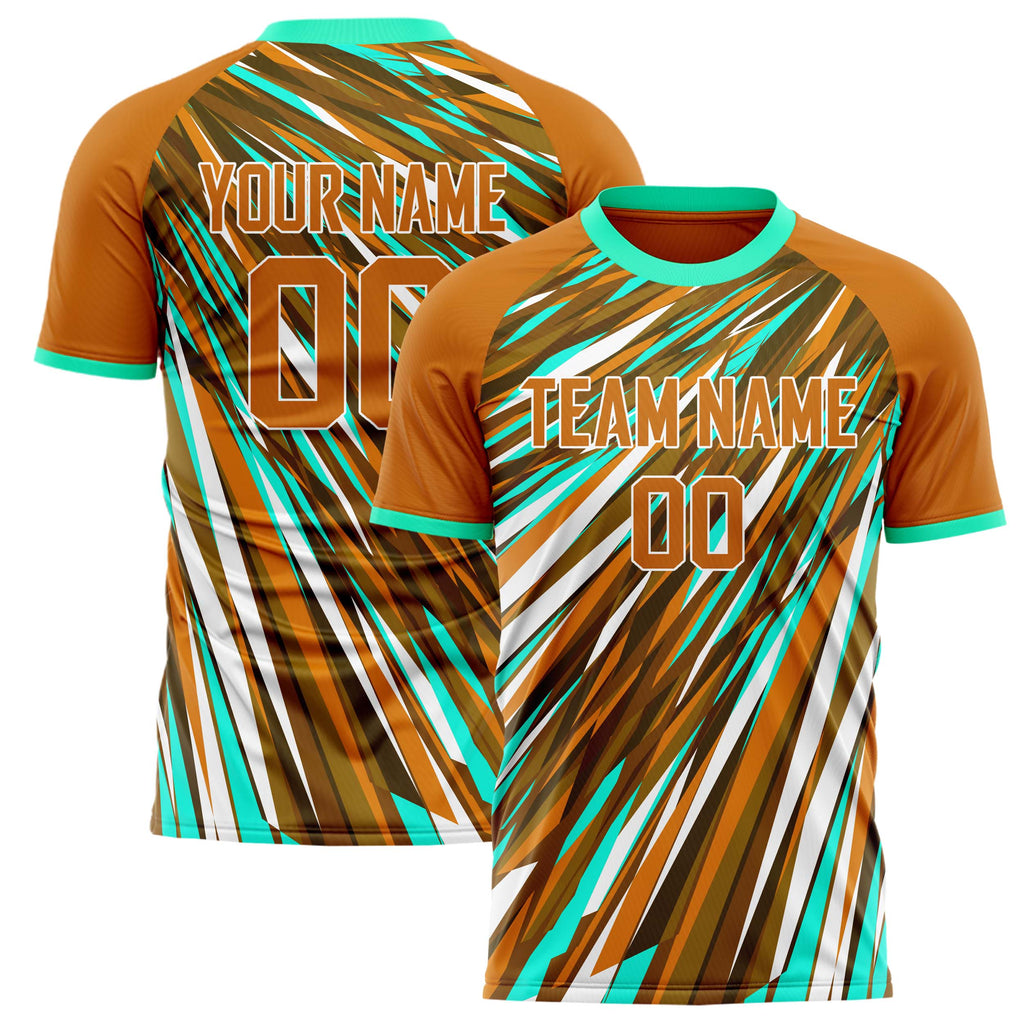 Personalized Brown & Teal Pattern Soccer Jersey