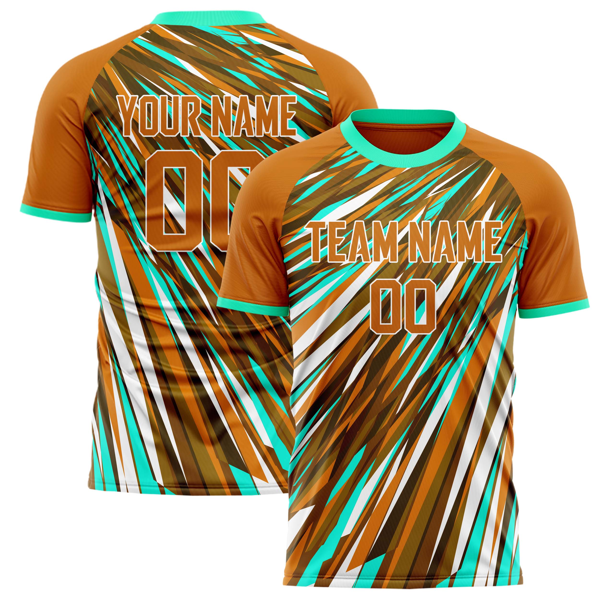 Personalized Brown & Teal Pattern Soccer Jersey