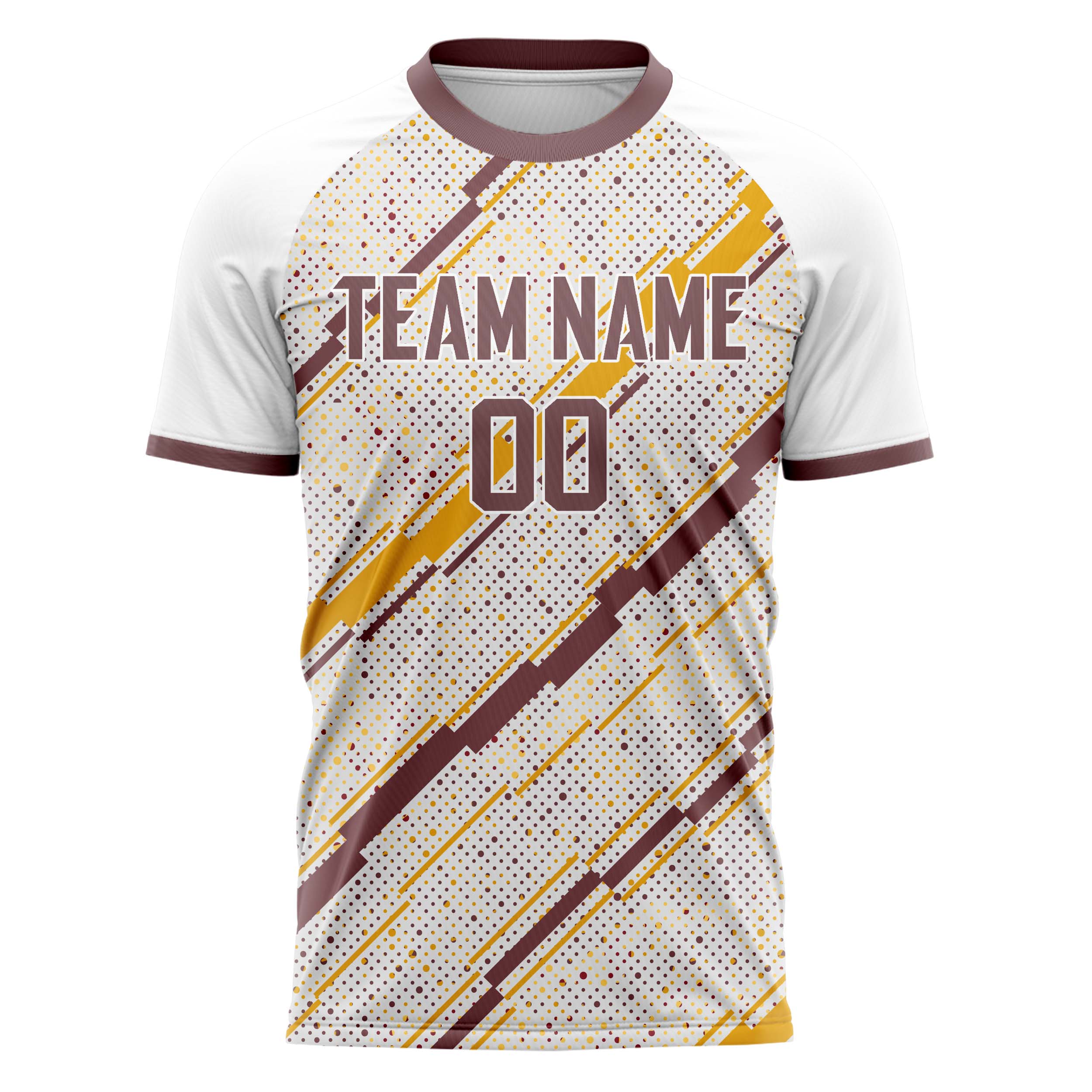 Personalized White & Gold Pattern Soccer Jersey
