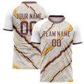 Personalized White & Gold Pattern Soccer Jersey