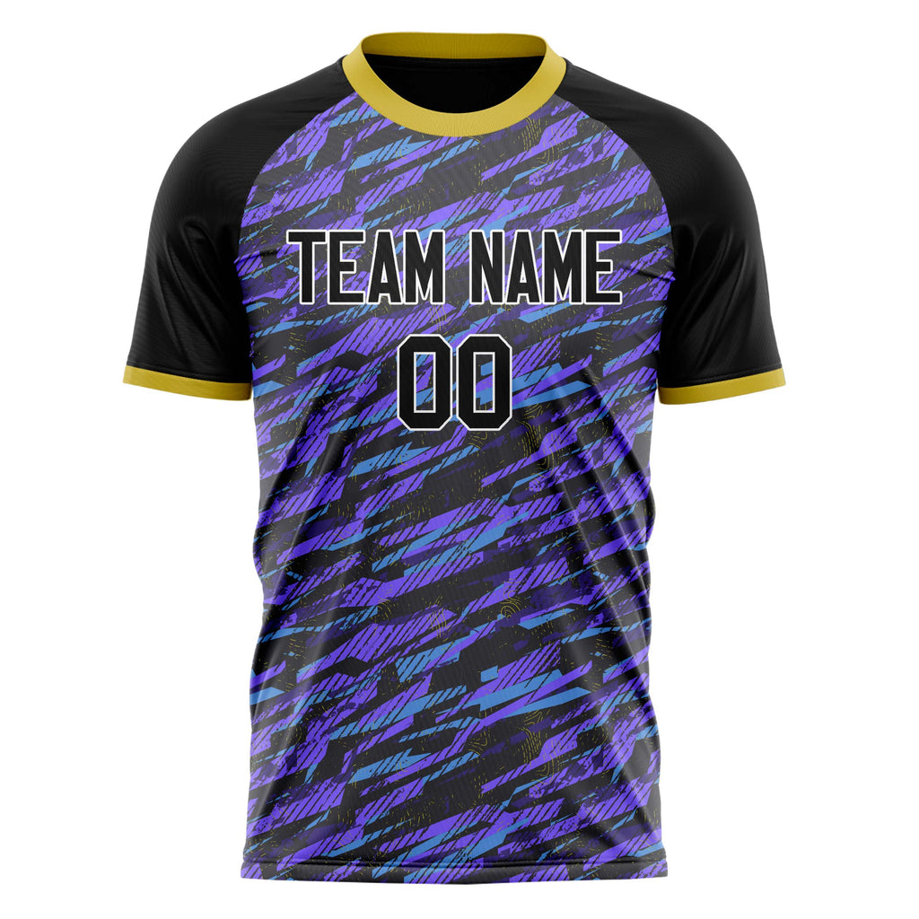 Personalized Purple & Black Pattern Soccer Jersey