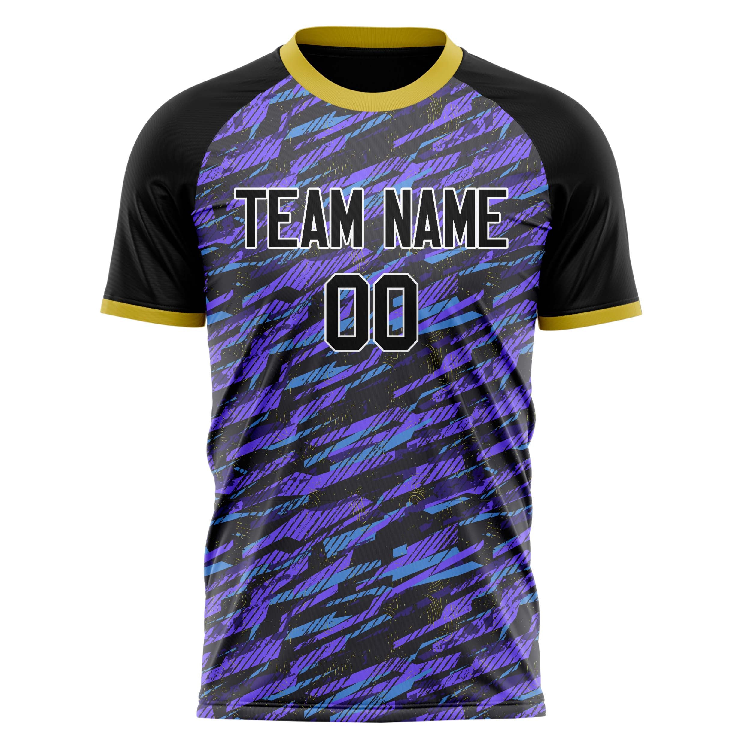 Personalized Purple & Black Pattern Soccer Jersey